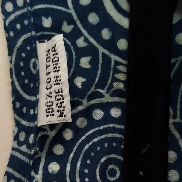 Indigo print Kurti maxi dress long jacket - Picture 6 of 8